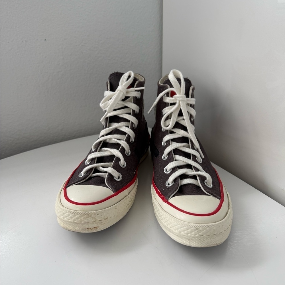 Converse Charcoal High-Tops with Red Heart Accent - Picture 4 of 8
